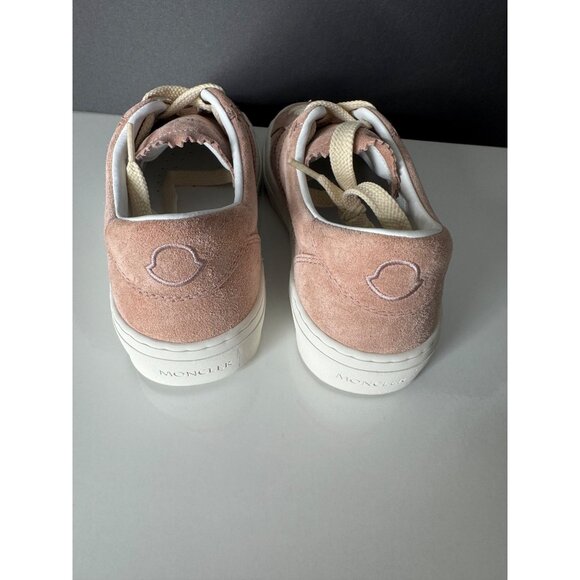 Moncler Monaco 2 Low Top Suede Sneakers 36 US 6 Light Pink Round Toe Lace Up - Picture 7 of 11